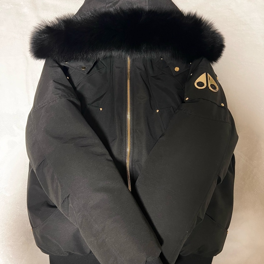 Moose Knuckles gold series ballistic bomber jacket